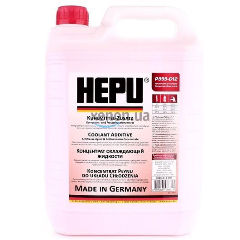 Концентрат охолоджуючої рідини HEPU P999 G12  (червоний ) 5л