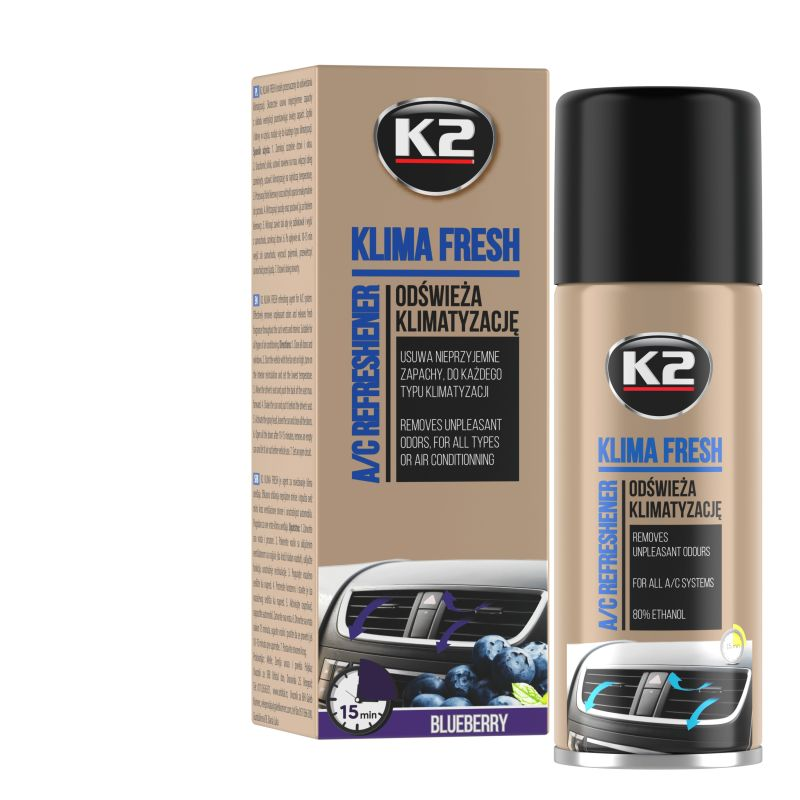 Ароматизатор (освіжувач) системи кондиц. "чорниця"/ K2 PERFECT KLIMA FRESH 150ML BLUEBERRY K222BB